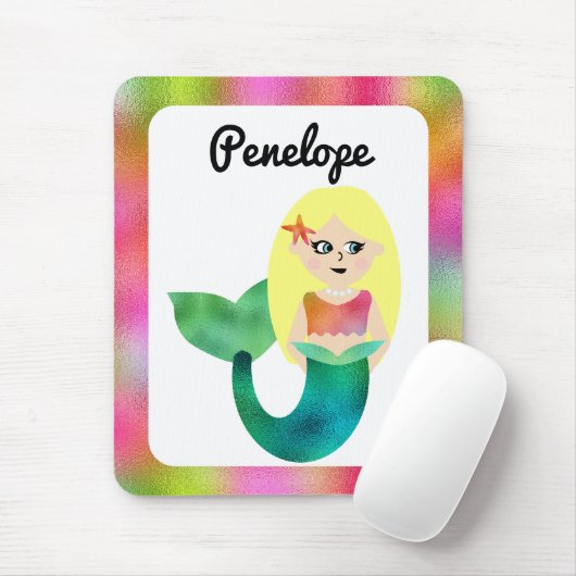 Mädchen-personalisierte blonde mousepad (Mit Mouse)