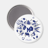 Mädchen personalisierte Fußballstars Magnet (Vorderseite/Rückseite)