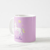Mädchen Personalisierte Niedliche Whimsical Unicor Kaffeetasse (Vorderseite Links)