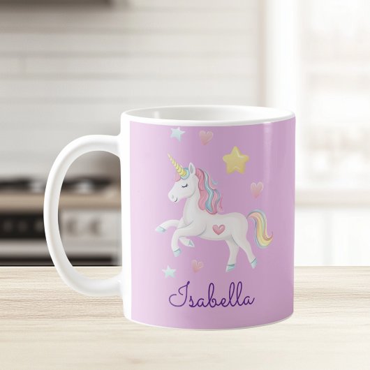 Mädchen Personalisierte Niedliche Whimsical Unicor Kaffeetasse