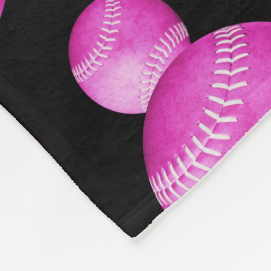 Mädchen personalisierte, rosa Weichbällchen Fleecedecke (Ecke)