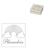 Mädchen Personalisierter Regenbogen mit Namen Kind Gummistempel (Stempel)