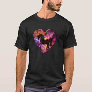 Mädchen Pferd Herz Silhouette Pferdeliebhaber Hors T-Shirt