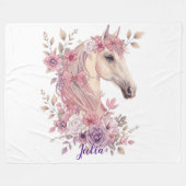 Mädchen Pferd Pastell Fleece-Decke Fleecedecke (Vorderseite (Horizontal))