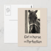 Mädchen + Pferd = Perfektion Postkarte (Vorne/Hinten)