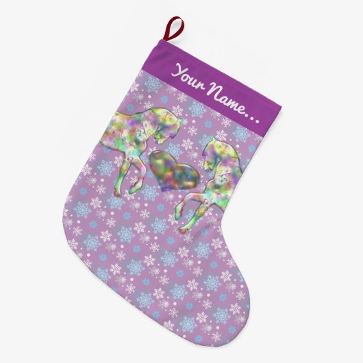 Mädchen-PferdeweihnachtsStrumpf Großer Weihnachtsstrumpf (Vorderansicht (hängend))