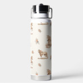 Mädchen Pfirsich Pferd Rosen Muster Trinkflasche (Hinten)