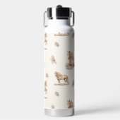 Mädchen Pfirsich Pferd Rosen Muster Trinkflasche (Vorderseite)