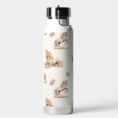 Mädchen Pfirsich Pferd Rosen Muster Trinkflasche (Links)