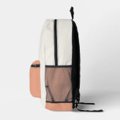 Mädchen Pfirsich Rose Pferd Skript Monogramm Bedruckter Rucksack (Rechts)