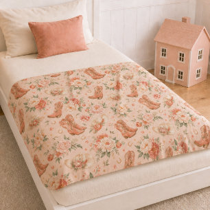 Mädchen Pfirsich Western Coquette Shabby Chic Fleecedecke