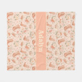Mädchen Pfirsich Western Coquette Shabby Chic Mono Fleecedecke (Vorderseite (Horizontal))