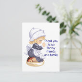 Mädchen Pilgrim betet zu Jesus Postkarte (Stehend Vorderseite)