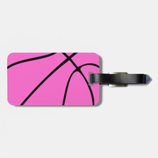 Mädchen Pink Basketball Custom Team oder Spielerna Gepäckanhänger (Rückseite horizontal)