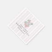 Mädchen Pink Berry Sweet Erdbeere Serviette (Ecke)