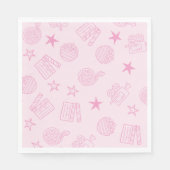 Mädchen-Pink-Filmnacht-Servietten Serviette (Vorderseite)