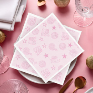 Mädchen-Pink-Filmnacht-Servietten Serviette