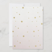 Mädchen Pink Gold Wir sind über dem Mond Baby Dusc Einladung (Rückseite)