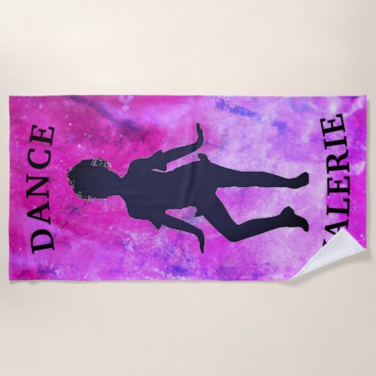 Mädchen Pink Lila Galaxy Tanzhandtuch Strandtuch (Vorderseite)