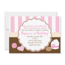 Mädchen Pink Milk Cookies Geburtstagsparty Einladu