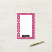 Mädchen Pink Personalisiert Panda Bären Tierkinder Post-it Klebezettel (Auf Schreibtisch)