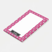 Mädchen Pink Personalisiert Panda Bären Tierkinder Post-it Klebezettel (angewinkelt)