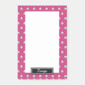 Mädchen Pink Personalisiert Panda Bären Tierkinder Post-it Klebezettel (Vorderseite)