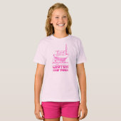 Mädchen Pink Sailboat Tee Shirt, Croton-on-Hudson (Vorne ganz)