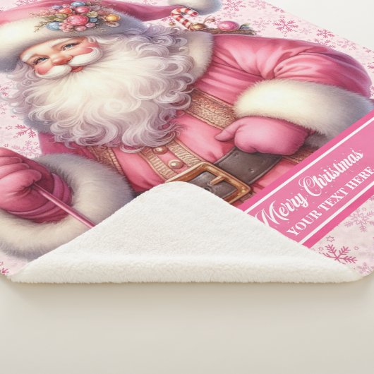 Mädchen Pink Santa Claus Blanket Pinkmas Custom Sherpadecke (3/4)