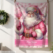 Mädchen Pink Santa Claus Blanket Pinkmas Custom Sherpadecke