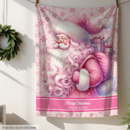 Mädchen Pink Santa Name Blanket Urlaub Pinkmas Sherpadecke