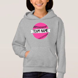 Mädchen Pink Softball Custom Team Name Fastpech Hoodie