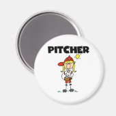 Mädchen Pitcher Magnet (Vorderseite/Rückseite)