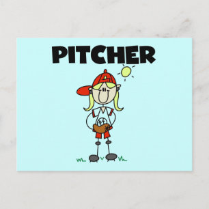 Mädchen-Pitcher-T-Shirts und Geschenke Postkarte