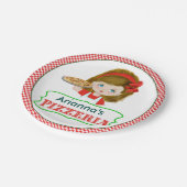 Mädchen-Pizza-Party-Papier-Teller Pappteller (Schrägansicht)