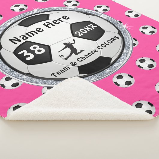 Mädchen-Plüsch-Fußball-Decke personalisiert Ihre Sherpadecke (3/4)
