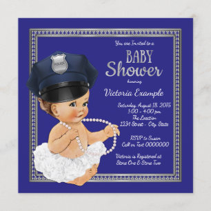 Mädchen Polizei Baby Shower Einladungen