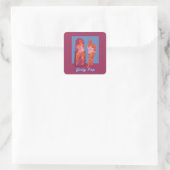 Mädchen-Pop-Aufkleber Quadratischer Aufkleber (Tasche)