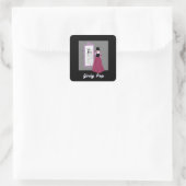 Mädchen-Pop-Aufkleber Quadratischer Aufkleber (Tasche)