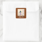 Mädchen-Pop-Aufkleber Quadratischer Aufkleber (Tasche)
