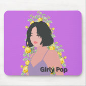 Mädchen-Pop-Bob-Mauspad Mousepad (Vorne)
