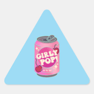 Mädchen-Pop-Kirsch-Soda-Dose Retro Y2K Rosa Dreieckiger Aufkleber