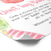 Mädchen Popsicle Baby Dusche Say Baby nicht Poster (Ecke)