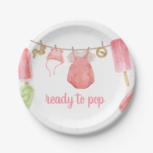 Mädchen-Popsicle-Baby-Party Pappteller (Vorderseite)