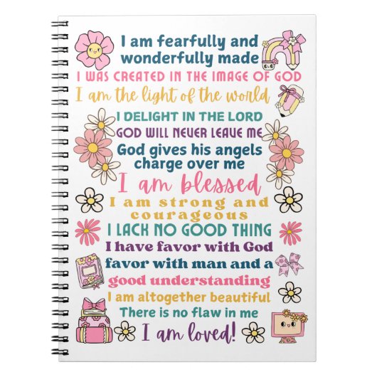 Mädchen positive Bejahungsschrift Notizblock (Vorderseite)