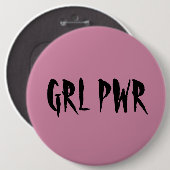 Mädchen-Power-Abzeichen-Rosa Button (Vorne & Hinten)