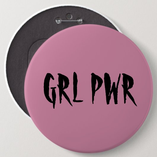 Mädchen-Power-Abzeichen-Rosa Button (Vorne & Hinten)