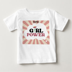 MÄDCHEN POWER. Bearbeitbarer Name Baby T-shirt