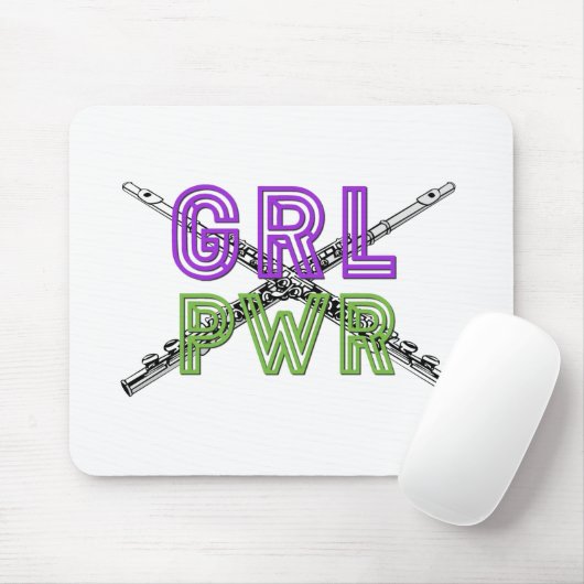 (Mädchen-Power) GRL PWR - Flöte Mousepad (Mit Mouse)