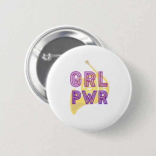 (Mädchen-Power) GRL PWR - französisches Horn Button (Vorne & Hinten)